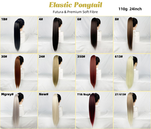 Extensiones de Cabello de Cola de Caballo Sintética Rubia de 24-26 Pulgadas al por Mayor, Extensiones de Cabello de Cola de Caballo <span class=keywords><strong>con</strong></span> Elástico - Product Image 6