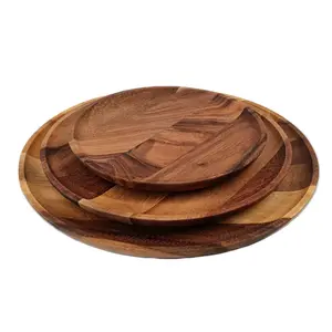 Factory Customize Round Assiette Platos para restaurant Crockery dinner sets Platters and serving ware Plat Bamboo dishe