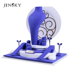 Jinsky ชุดจัดแสดงเครื่องประดับแฟชั่นสำหรับร้านค้า, เครื่องประดับหรูหราออกแบบได้เองสีม่วง