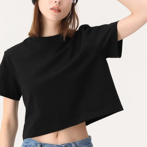 T-shirt court à manches courtes pour femme, 200 g, 100 % coton, couleur unie, tee-shirt basique, impression personnalisée - Product Image 3