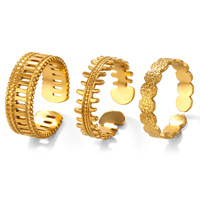 Bijoux tendance pour 2024 accessoires de déclaration femmes bijoux en acier inoxydable tressé et perlé plaqué or bague empilable