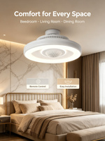 Ventilateur sans pales Yeyun avec purificateur d'air, variateur d'intensité LED, 6 vitesses, pour la maison