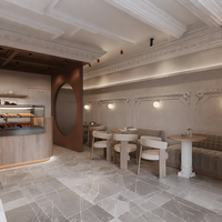 Boulangerie Composite magasin de détail longue bande droite style stratifié ligne droite type présentoir