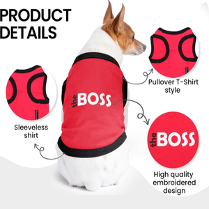 Camiseta de algodón 100% para perros bordada 'Classy Sassy Bit Bossy' lavable a máquina lindo <span class=keywords><strong>chaleco</strong></span> para mascotas para perros grandes ropa rosa para perros - Product Image 3
