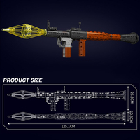 14017 serie de armas de fuego RPG lanzador de granadas modelo pistola de bloques niños ensamblar juego de juguetes de bloques de construcción de plástico educativo