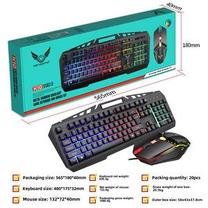 Ensemble <span class=keywords><strong>clavier</strong></span> mécanique métallique RVB rétroéclairé 78 touches et <span class=keywords><strong>souris</strong></span> sans fil 2400 DPI pour le <span class=keywords><strong>gaming</strong></span>, interrupteurs noirs, en stock, vente en gros - Product Image 2
