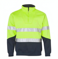 Sweat-shirts personnalisés pour hommes avec bandes réfléchissantes haute visibilité, sweat-shirt de sécurité à demi-zip, veste à manches longues, vêtements de travail haute visibilité, sweat-shirt OEM