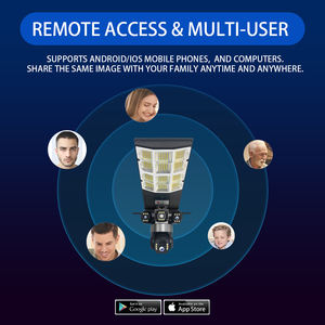 V380pro luces de calle solares integradas 180W con cámara CCTV 3K 3 lentes 6MP inalámbrico 4G tarjeta SIM LTE PIR alarma cámara de seguridad - Product Image 4