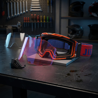 Lunettes de moto tout-terrain à marque privée avec lentille PC détachable, logo personnalisé, monture TPU pour concessionnaires de sports motorisés, vente en gros