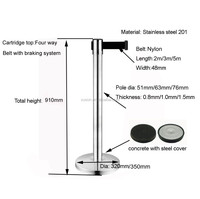 Poteaux de guidage en acier inoxydable avec cordes, pour événements traditionnels et tapis de réception, avec barrière en velours suspendue, réflecteurs de qualité ingénierie