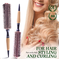 Cepillo para el Cabello de Madera de Alta Calidad BOOMHOME con Cerdas de Jabalí, Personalizable con Logotipo Láser, Venta al Por Mayor, para Uso Doméstico, Mujeres, Zhejiang, China