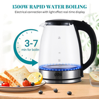 Bouilloire Électrique de Voyage WINNING STAR ST-6017 1.8L 1500W en Verre et Plastique PP, Protection Contre la Cuisson à Sec et Arrêt Automatique en Cas de Panne de Courant