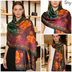 Châle en laine 90 x 180 cm / Écharpe printemps-été pour femme avec motif chaîne et géométrique, cape de protection solaire, longue écharpe – Vente en gros - Product Image 4