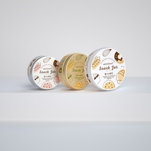 Eco Friendly Recycled Aluminum Cookies & Dessert Packaging <b>Tins</b> with Screw Cap Screen Printed Food Container - Product Image 3