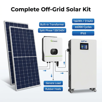 Onduleur MPPT Growatt SPF 4-12KW pour réseau, système énergétique en silicium monocristallin, batterie LiFePO4 16KWh, 240VAC, 6000 cycles, alimentation de secours