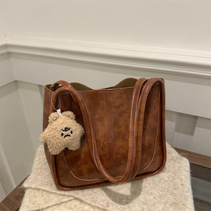 2025 가을 겨울 복고풍 토트 백 여성을위한 대용량 레저 개인화 된 질감 새로운 트렌디 메신저 백 - Product Image 3