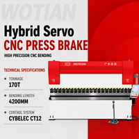 Presse plieuse CNC WE67K 170T4200MM à haute efficacité, contrôle d'angle de précision, recul de précision