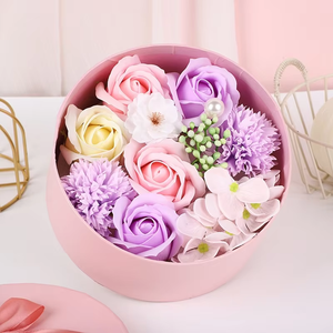 Boîte cadeau de fleurs éternelles artificielles en forme de rose, fabriquées à la main, modernes et rondes, pour la Saint-Valentin, la fête des mères, le 8 <span class=keywords><strong>mars</strong></span> - Product Image 6