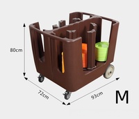 Chariot de rangement pour assiettes de buffet de restaurant, chariot à assiettes en plastique réglable, chariot de cuisine, support à assiettes