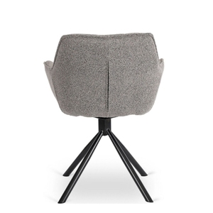 <span class=keywords><strong>Chaise</strong></span> de salle à manger pivotante moderne à 180 degrés, fauteuil en tissu bouclé capitonné, pieds en métal <span class=keywords><strong>noir</strong></span>, <span class=keywords><strong>chaise</strong></span> d'appoint - Product Image 2