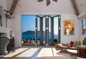 SZG Cadre en <span class=keywords><strong>bois</strong></span> Portes accordéon extérieures en aluminium Patio Portes pliantes en verre - Product Image 2