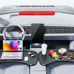 Support d'ordinateur automobile multifonctionnel Table de salle à manger pliante pour voiture avec support de commande <span class=keywords><strong>centrale</strong></span> pour le travail au premier rang - Product Image 2