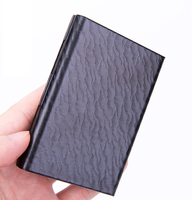 Dompet Kartu Kredit Minimalis Tipis Serat Karbon dengan Penutup Kancing Khusus dan Pelindung RFID