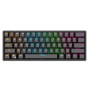 Nhà máy mini có dây 61 phím ABS Keycaps RGB 60 phần trăm đa-màu sắc Bàn phím chơi game cơ khí xách tay Ánh sáng trọng lượng bàn phím - Product Image 5