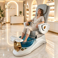 Mobilier de salon de manucure de luxe, fauteuil de pédicure moderne inclinable électrique avec massage par pétrissage
