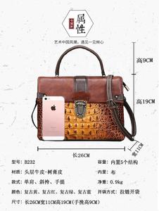 New Fashion for <b>Women</b> Genuine Cow Leather <b>Handbag</b> Shoulder Bag Elegant Retro <b>Large</b> Capacity Multifunction Sling Top <b>Handbag</b> - Product Image 3