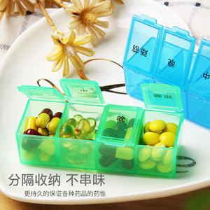 Portable Four-Compartment Plastic Travel Pillbox PP Pillcase Convenient Portable <b>Pill</b> Dispenser - Product Image 4