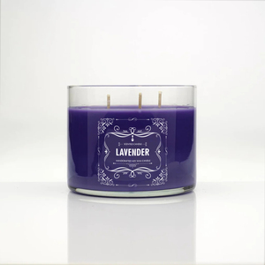LA06T <span class=keywords><strong>Bougie</strong></span> parfumée en verre personnalisée pour l'intérieur, grande taille, 3 mèches, aromathérapie - Product Image 4