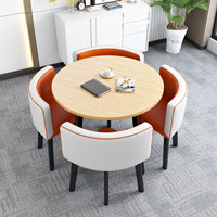 Tables et chaises de restaurant de luxe modernes, meubles de salle à manger, petit ensemble de table ronde avec 4 chaises