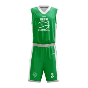 OEM diseño de color verde reversible camisetas de baloncesto uniformes al por mayor camisetas de baloncesto en blanco