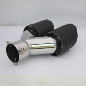Punta de Escape de Acero Inoxidable de Doble Fila, Entrada Única, Salida Doble, Estilo Atornillable, Tubo de Escape Modificado para Sistema de Escape, Negro Mate - Product Image 2
