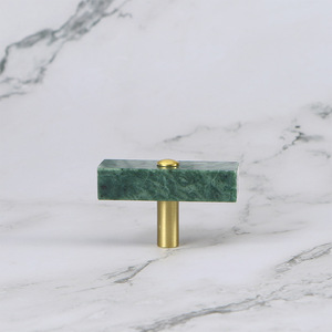Modern Nordic Minimalist Marble and <b>Brass</b> T-Shaped Cabinet Drawer <b>Knob</b> and Handle Set-Durable Easy Installation - Product Image 2