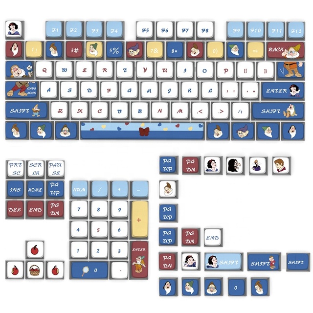 OEM ODM PBT PC 125 Keys Pudding Profile Dye-sub Keycaps for Mechanical Keyboard Custom Keycaps