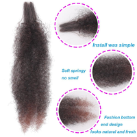 Extensions de cheveux synthétiques bouclés afro crépus courts de 12 pouces, en vrac, à trame unique, ignifuges, en fibre haute température
