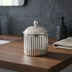 Conteneur classique pour salon en laiton plaqué argent - Product Image 3