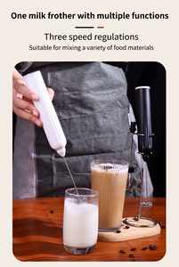 เครื่องตีฟองนมกาแฟช็อกโกแลตร้อนแบบปรับความเร็วได้ 3 ระดับพร้อมขาตั้งแบตเตอรี่แบบชาร์จได้ - Product Image 5
