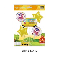 Ballons de dessin animé en aluminium Mylar, 5 pièces, ensemble à hélium, Ballons d'anniversaire pour enfants, Bus scolaire, vente en gros,