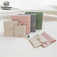 Pochette à bijoux personnalisée en microfibre douce de qualité supérieure HKSCQ avec insert rembourré, sac à bijoux portable pour le voyage, le rangement et les cadeaux