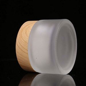Environmental Bamboo Lid Frosted Cosmetic Glass Jars with Screw Cap for Skin Care Cream Lotion <b>Eye</b> Cream & Face <b>Mask</b> - Product Image 4