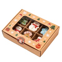 Boîte à biscuits de Noël personnalisée en kraft avec fenêtre transparente, emballage cadeau pour biscuits de Noël, pour cadeaux de boulangerie de Noël