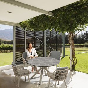 Sillas de Comedor Uland Moren, Nuevo Diseño, Muebles de Aluminio y Cuerda para Balcón y Jardín, Silla de Cuerda - Product Image 1