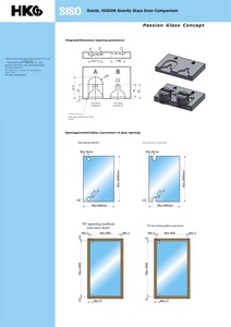Cerniera per porta in vetro a 160 gradi Denmark Siso Uor Gravity con asse superiore e inferiore, per ante di mobili senza telaio - Product Image 5