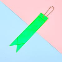 Élégant ruban coloré en plastique vert citron réfléchissant porte-clés sac fantaisie pendentif porte-clés fluorescent