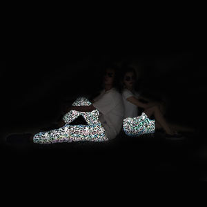 Vente en gros Pantalons <span class=keywords><strong>de</strong></span> <span class=keywords><strong>jogging</strong></span> tendance Hip Hop réfléchissants arc-en-ciel pour hommes - Product Image 4