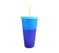 24oz 재사용할 수 있는 찬 색깔 변화 컵 색깔 변화 찬 마시는 컵
