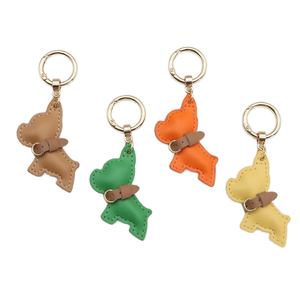 พวงกุญแจเฟรนช์บูลด็อกที่ใส่เหรียญพวงกุญแจหนัง PU สำหรับผู้ชายและผู้หญิงที่ชื่นชอบสัตว์เลี้ยง - Product Image 3